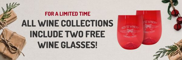 For a limited time, all wine collections include two free wine glasses!